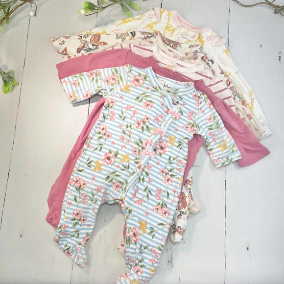 unknown Other - 0-3 Month Girls Pajamas Bundle of 6